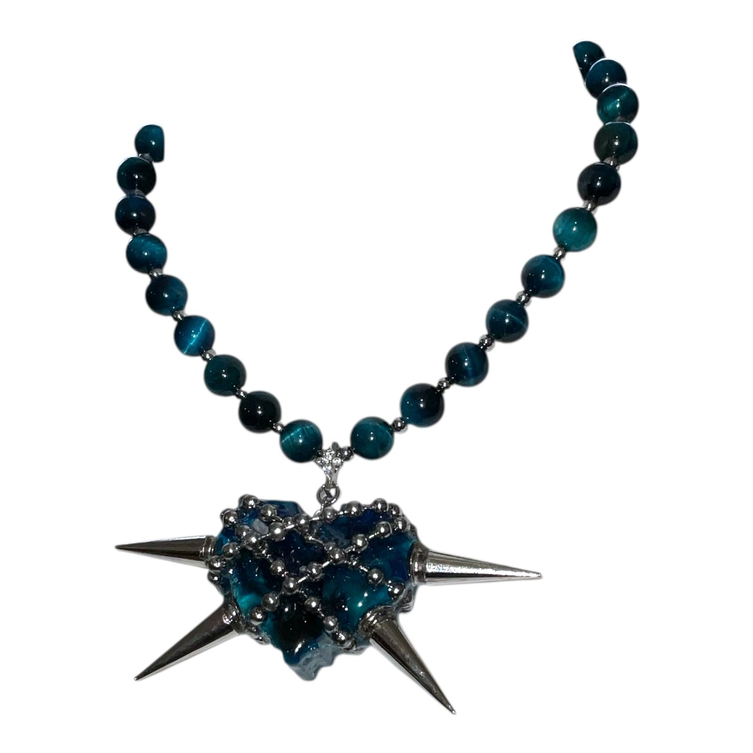 Nocturne Serpent spiked Heart necklace