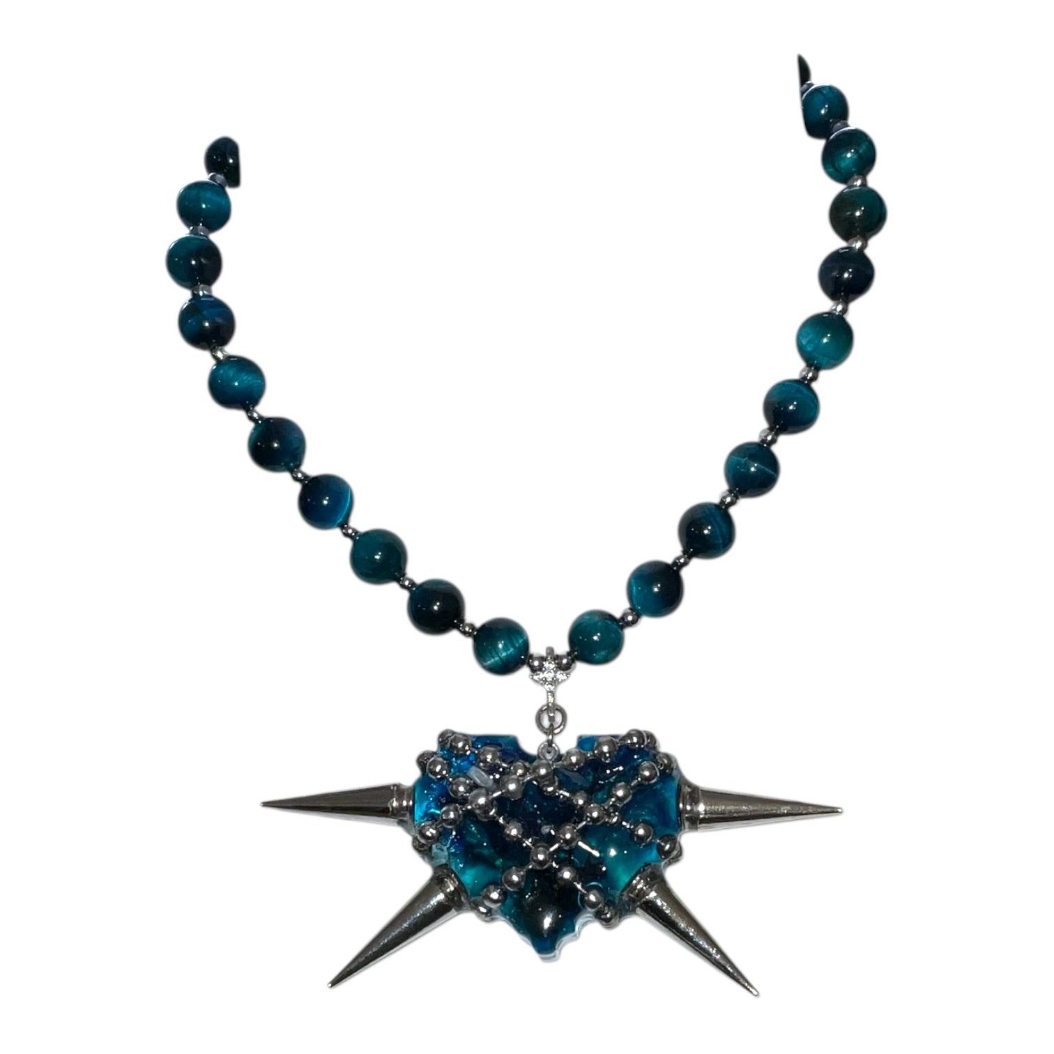 Nocturne Serpent spiked Heart necklace