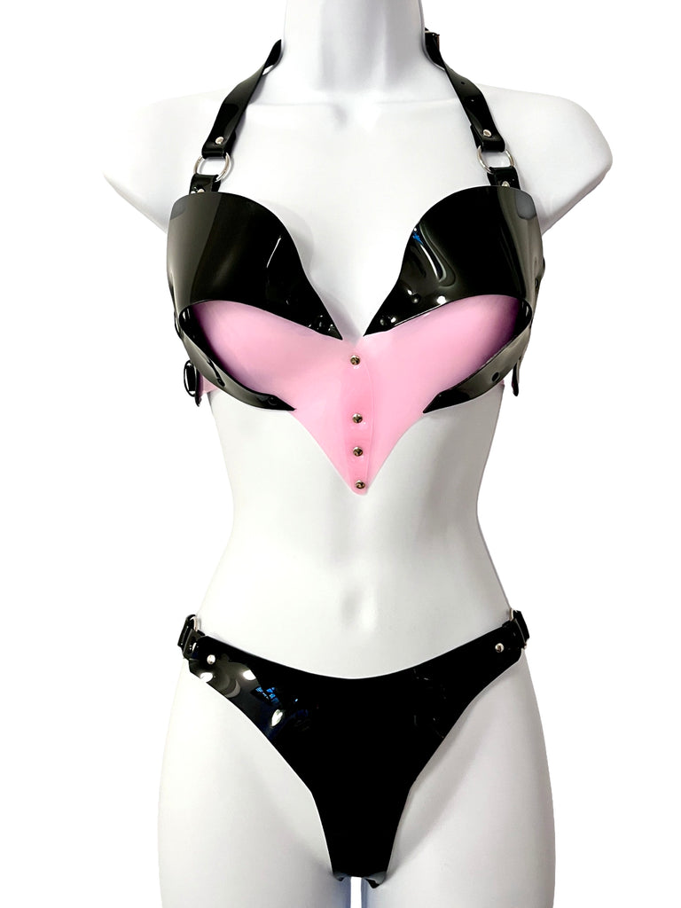 Open Heart Set - Black Pink and Silver