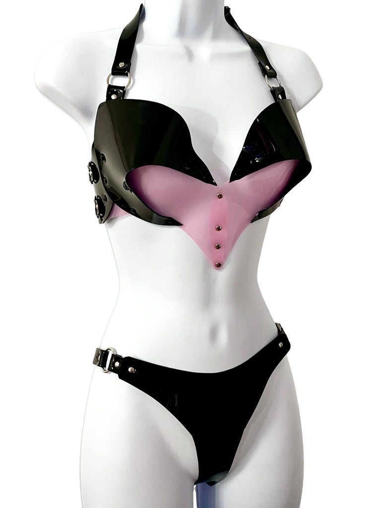 Open Heart Set - Black Pink and Silver