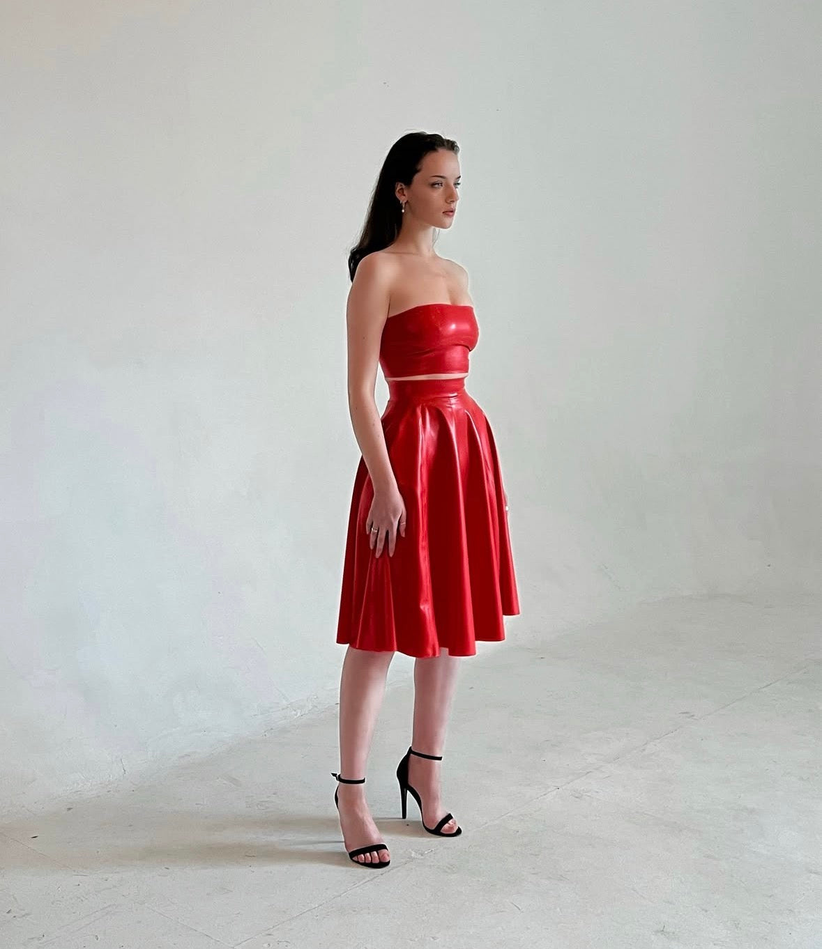 Latex A-line Skirt
