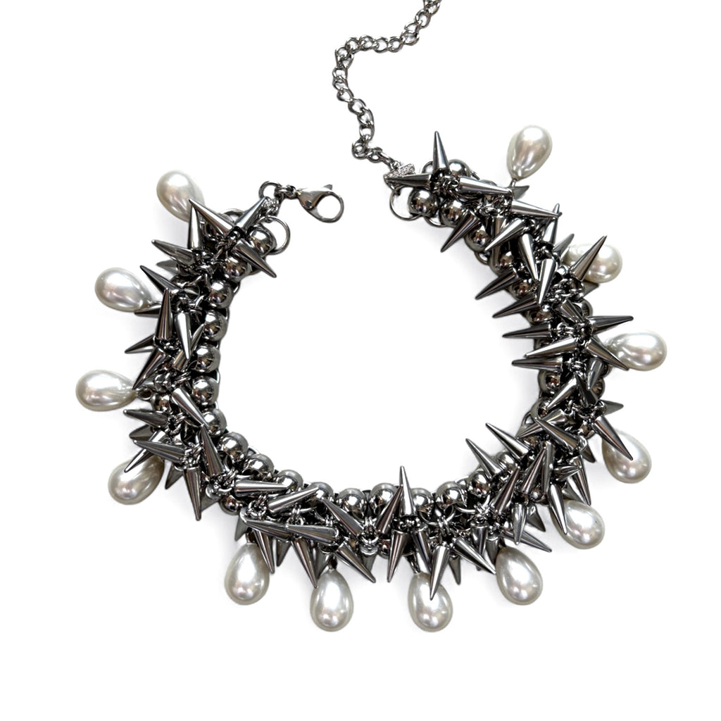 The Siren’s Armour spiked pearls choker /collar / necklace