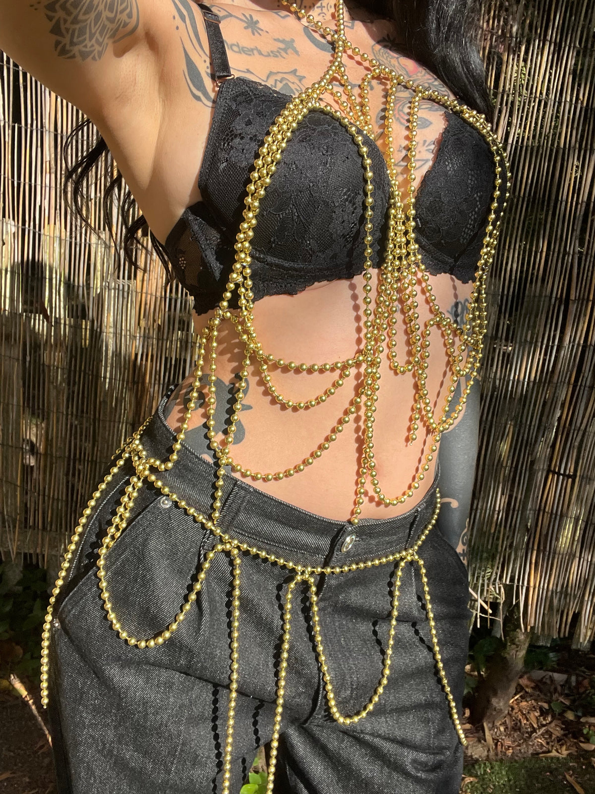 Golden serpent body jewelry set