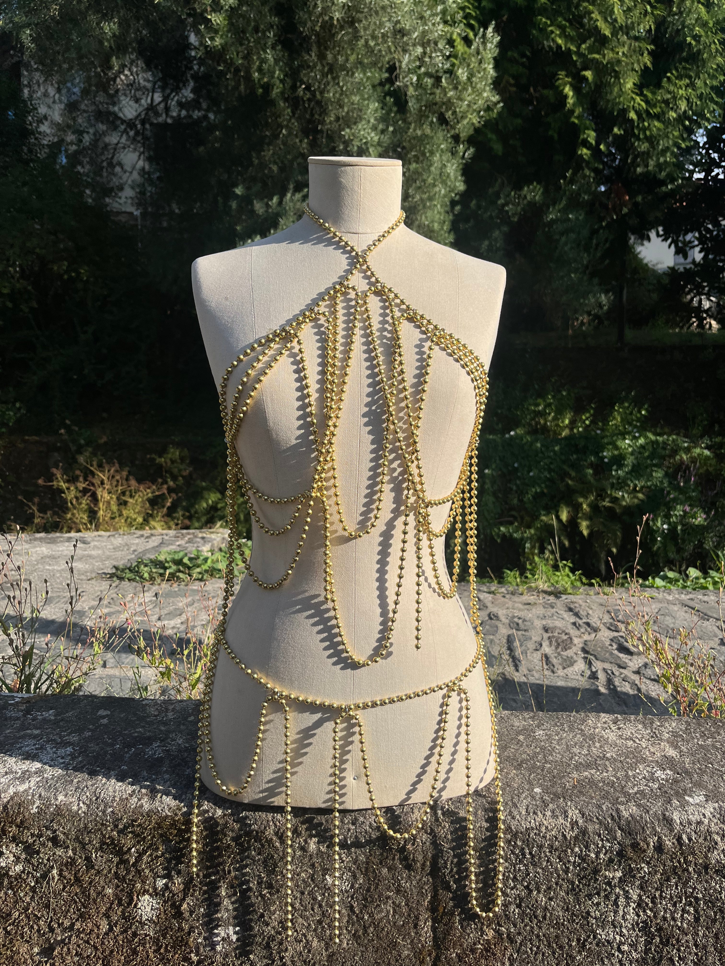 Golden serpent body jewelry set