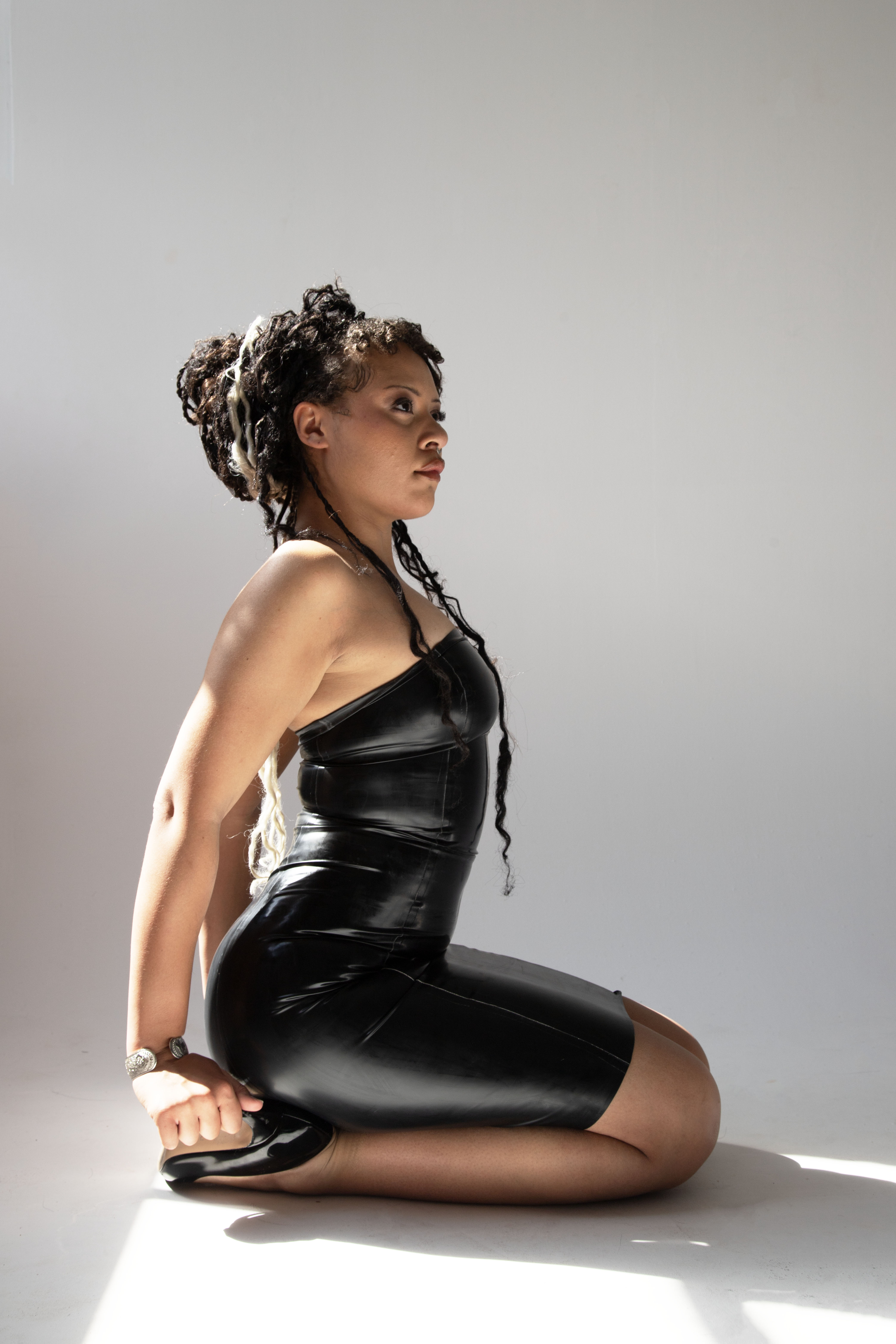 Latex Long Line Body-con Dress