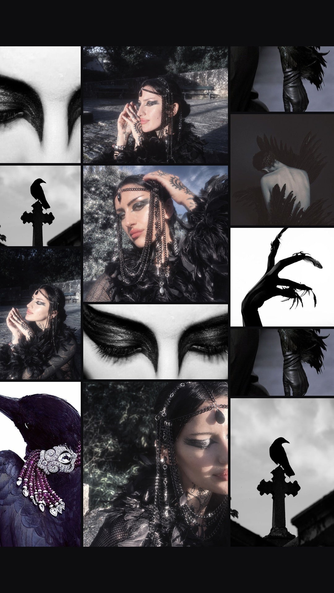Black Swan & Crow Chain Headpiece – Gothic Crystal Headpiece