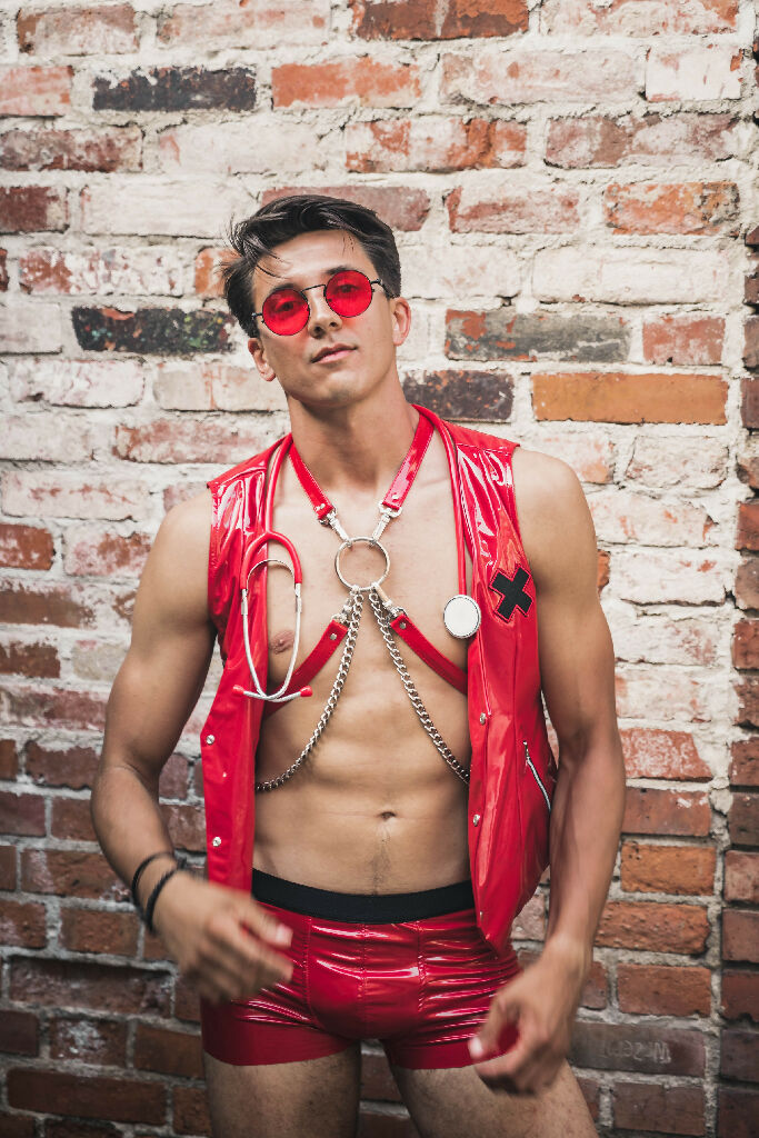 Vest made of lack RED