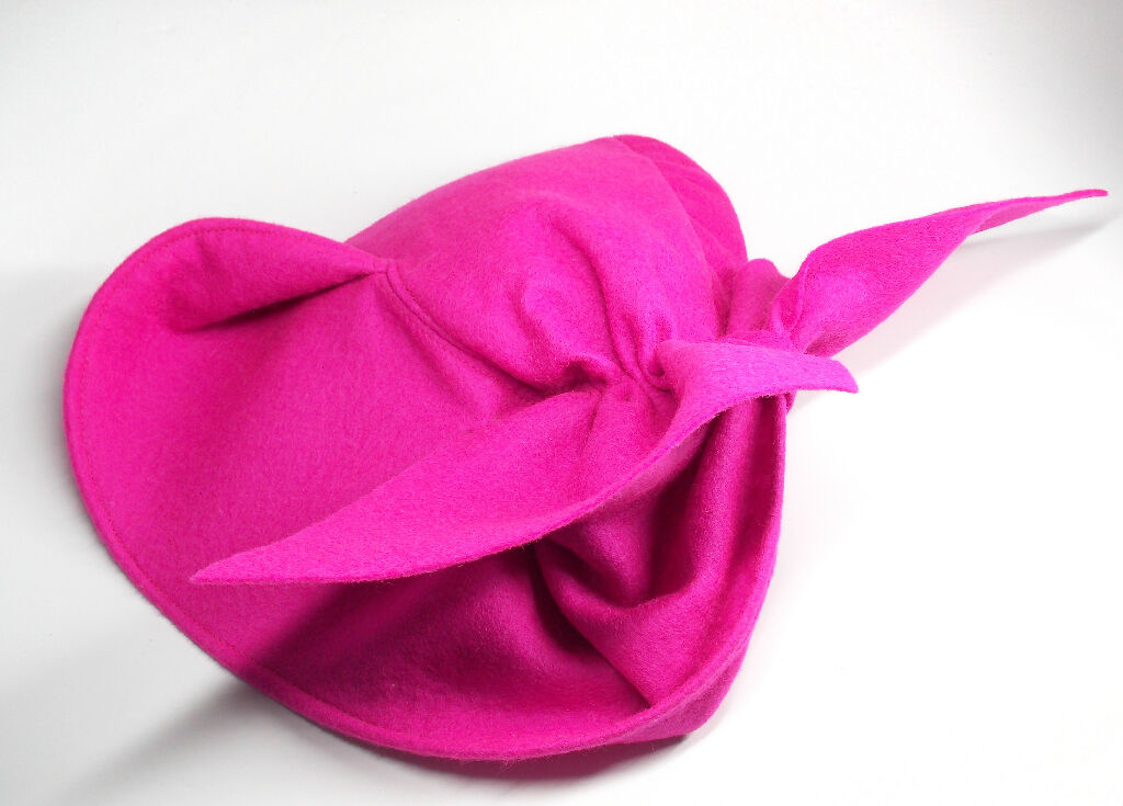 Hot pink 40s bow hat8