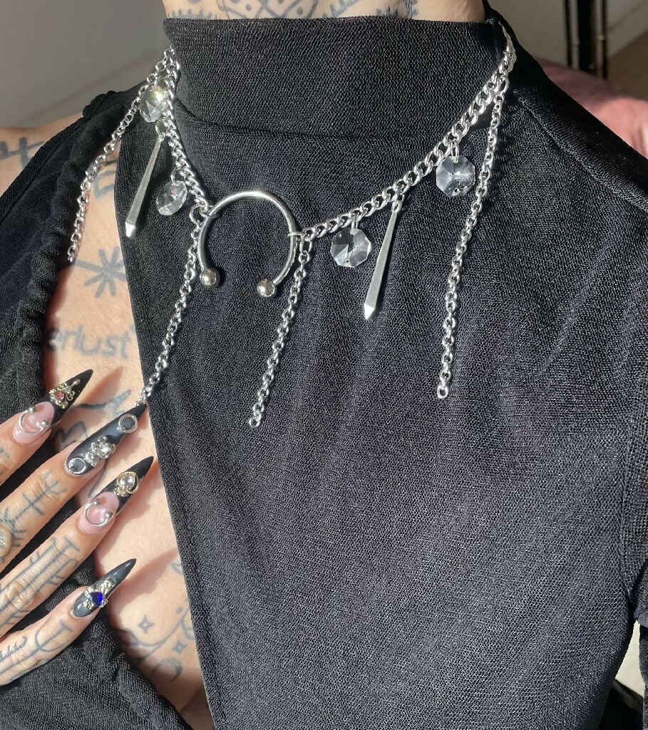 Pierced grunge necklace