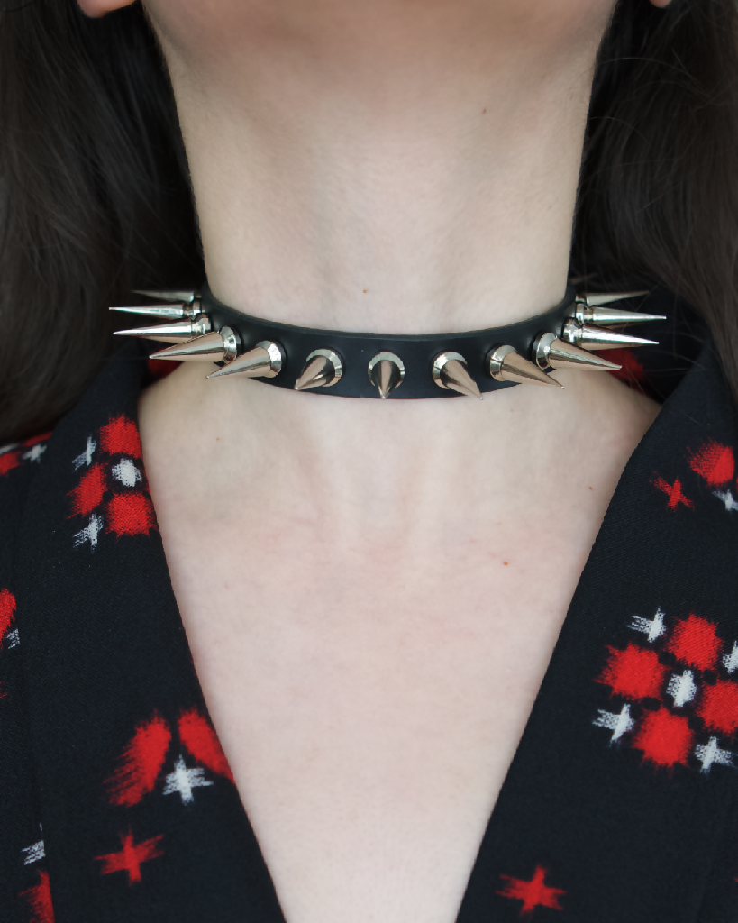 Spiked Leather Choker