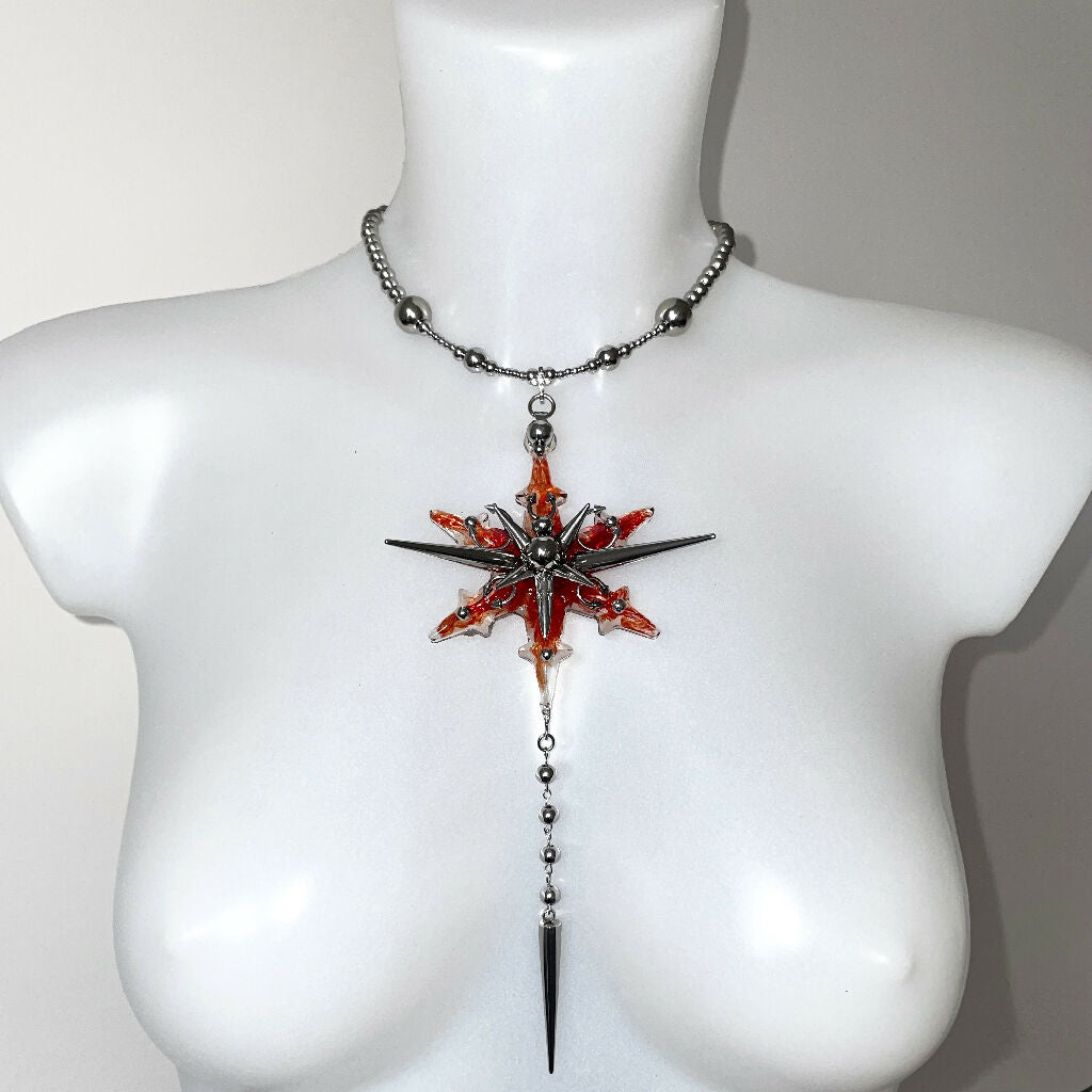 Frostfire long spikes necklace <4 different colors >