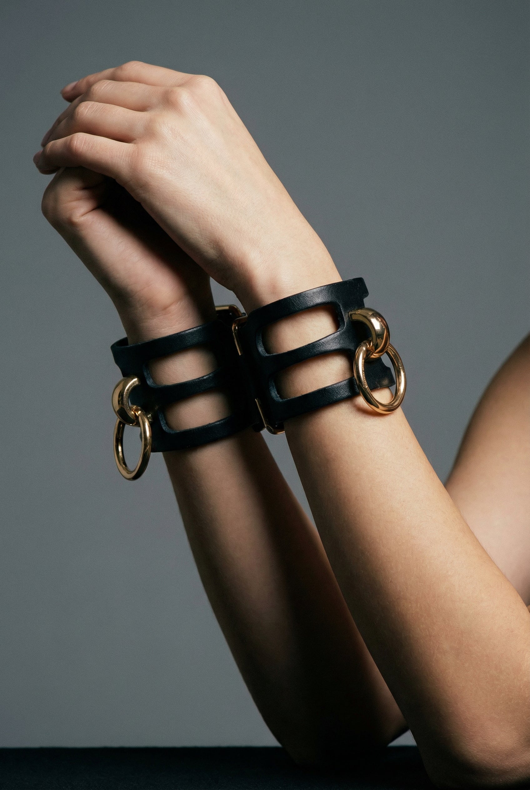 Leather Wrist Cuffs "Fania" - 3 pc set
