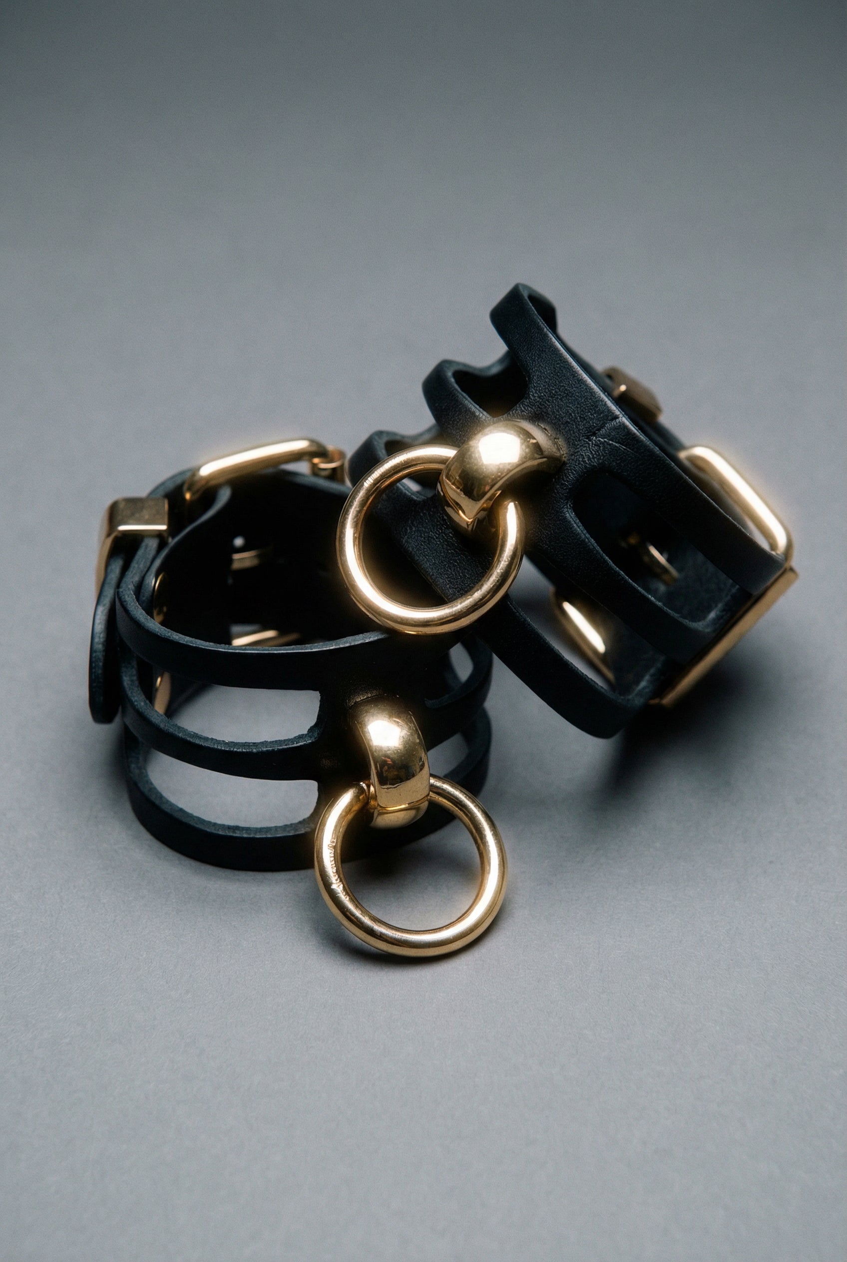 Leather Wrist Cuffs "Fania" - 3 pc set
