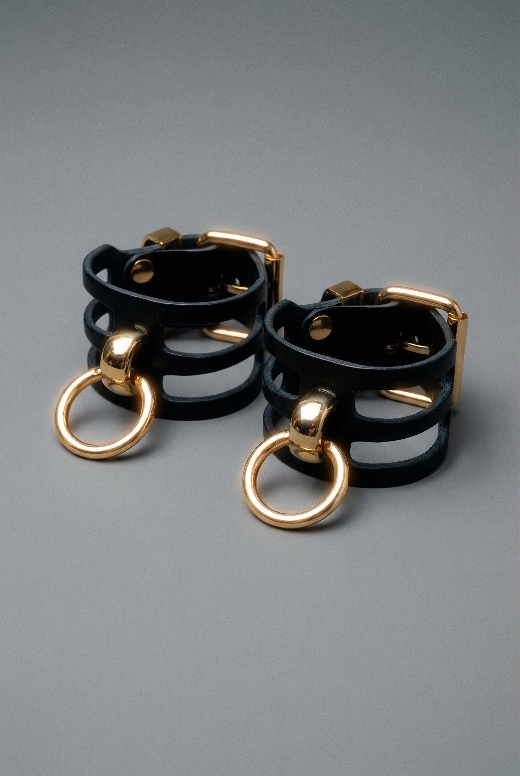 Leather Wrist Cuffs "Fania" - 3 pc set