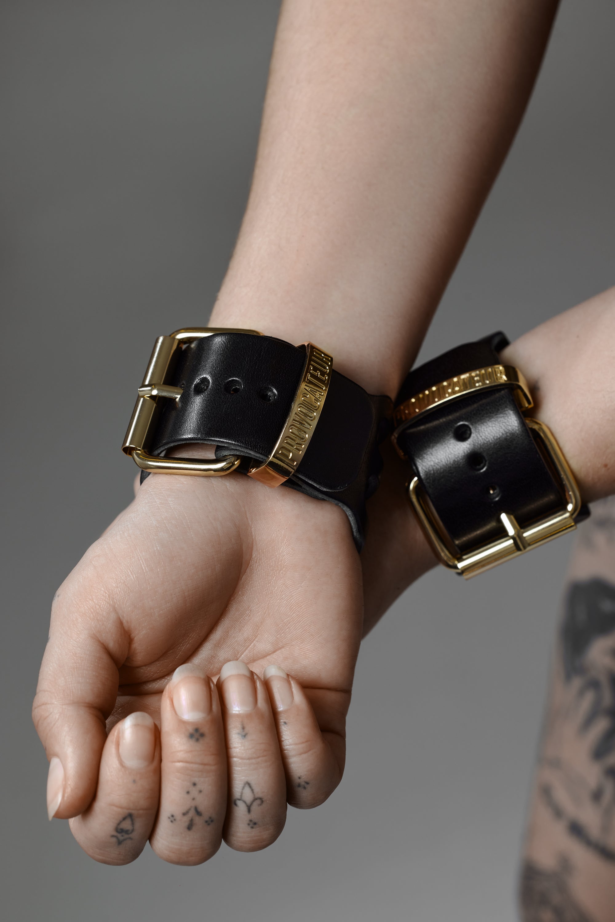 Leather Wrist Cuffs "Fania" - 3 pc set