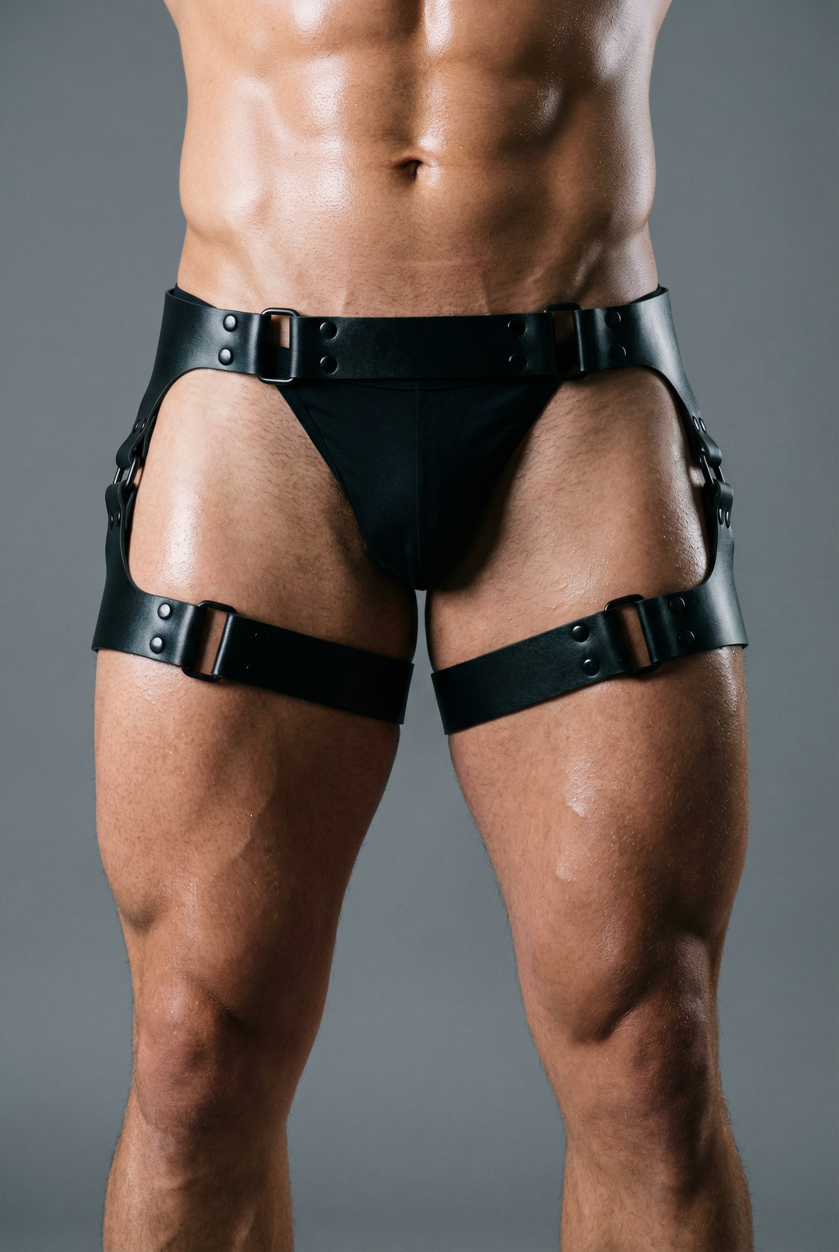 Leather Bottom Harness for Men ONYX