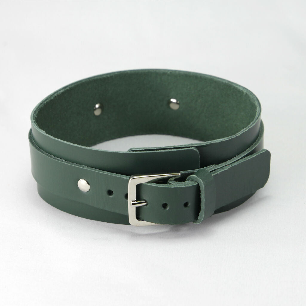 Leather Collar Green