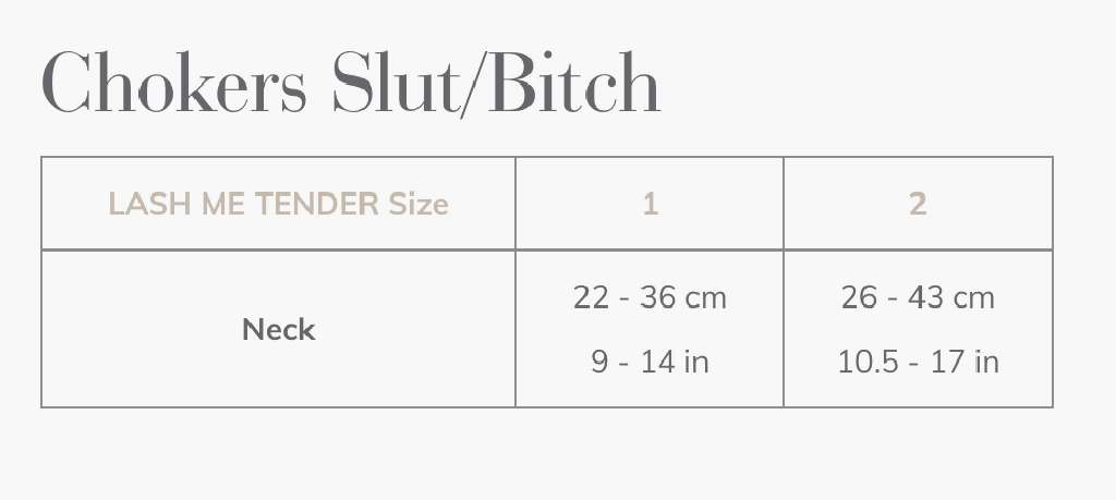 Chokers Size Guide