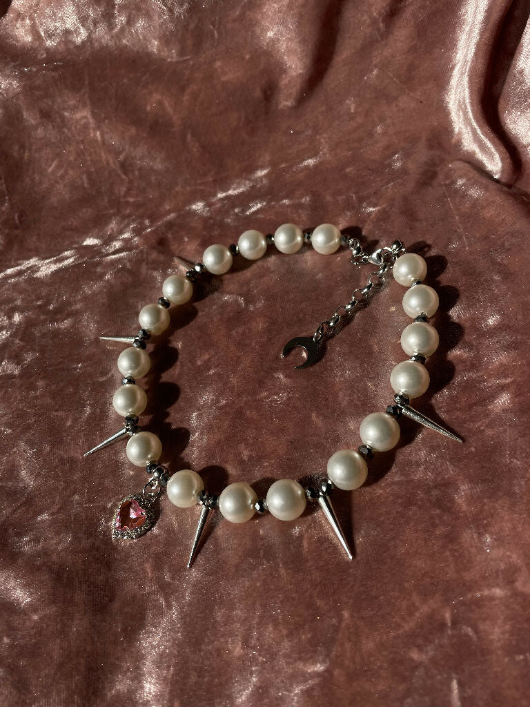 Coquette spiked necklace
