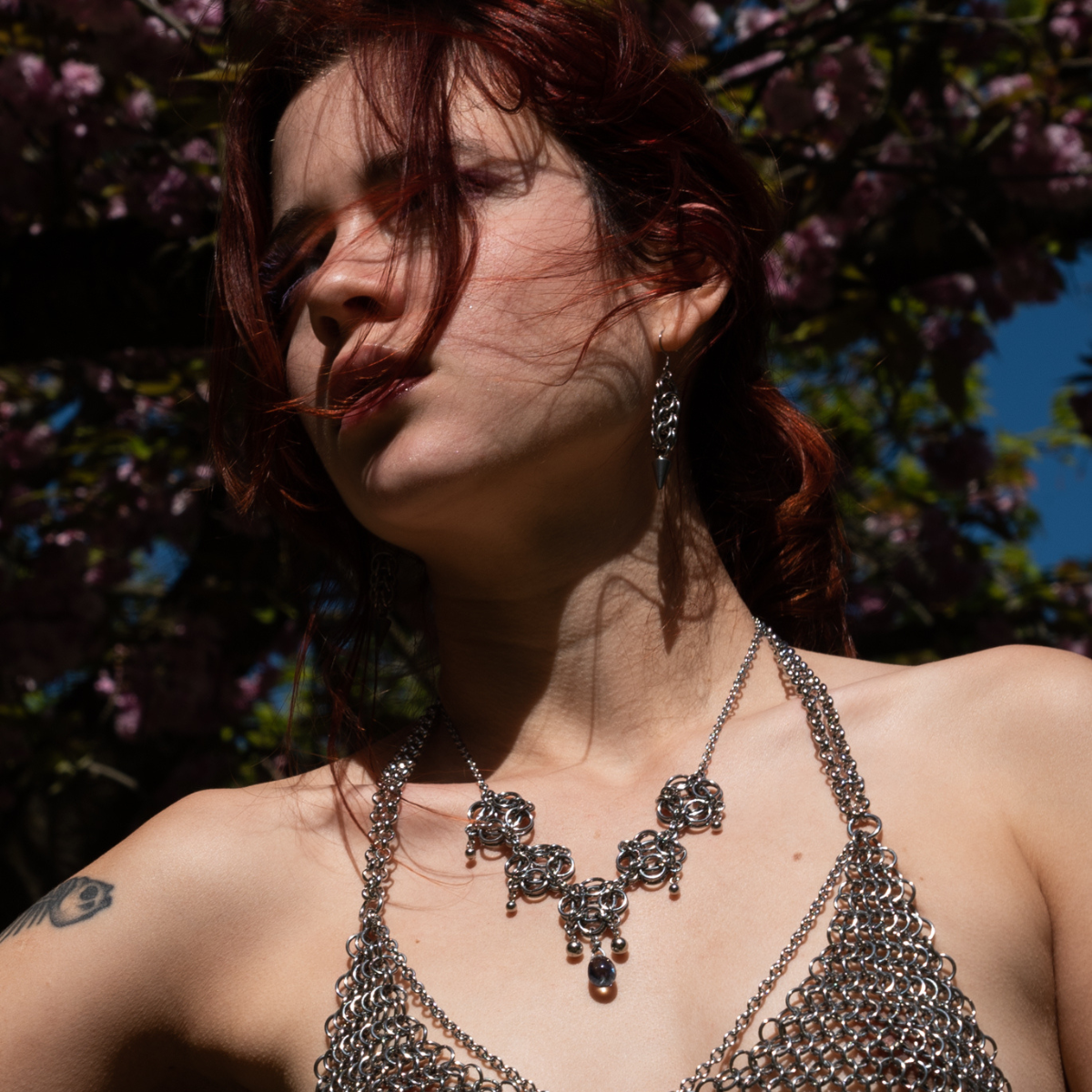 Medusa chainmaille necklace
