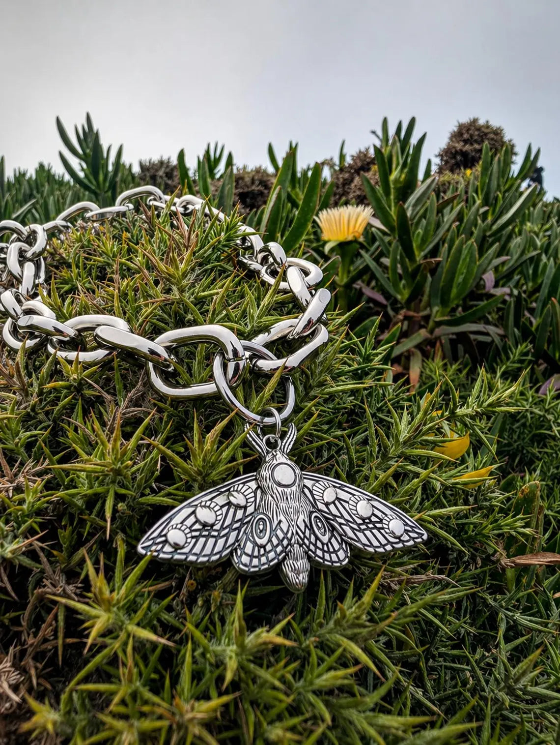 MOTH | Chunky Chain Moth  Choker Necklace
