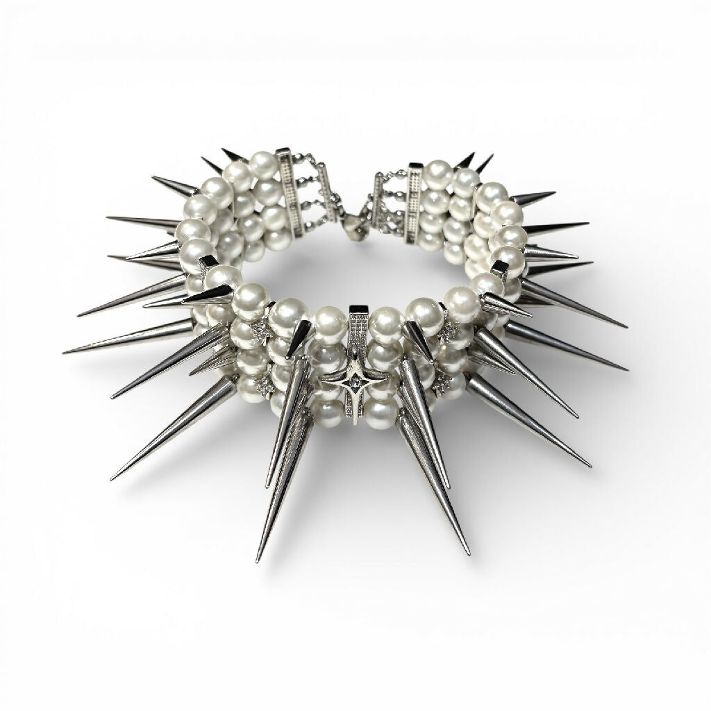 Crown of Thorns Pearl spiked choker