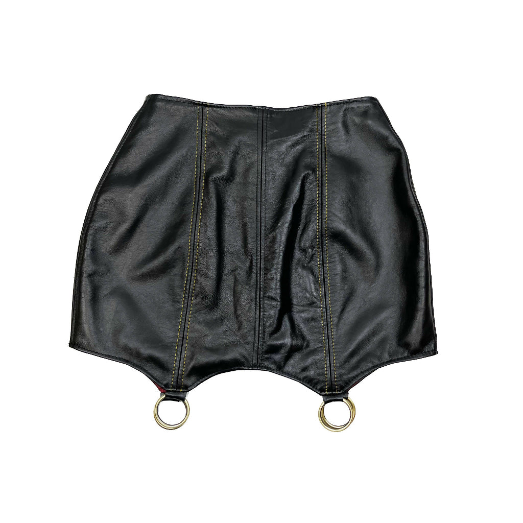 Alicia Black Leather Garter Skirt