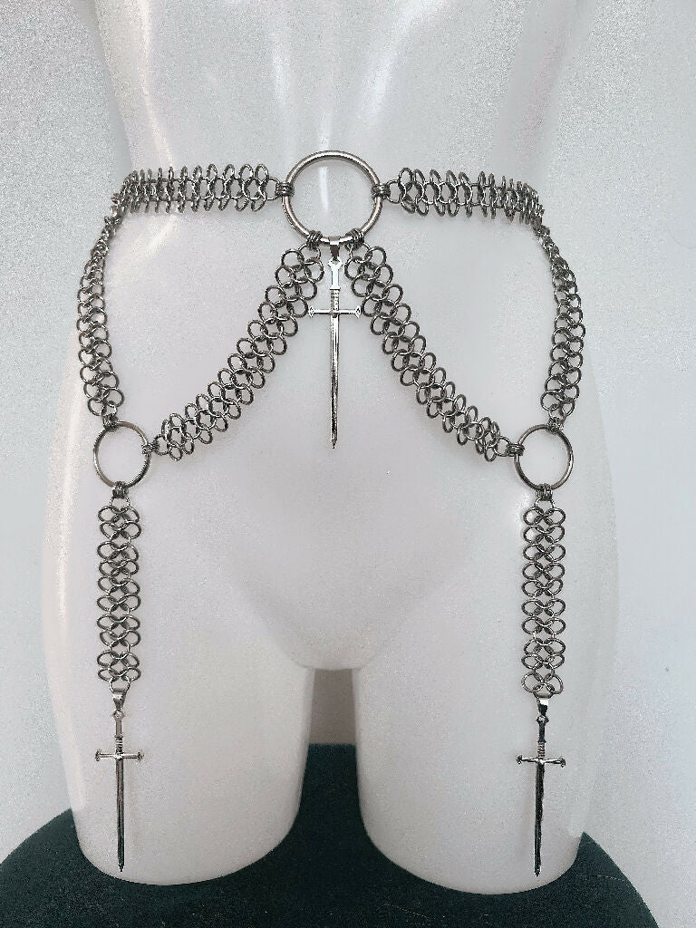 Templar chainmail dagger belt