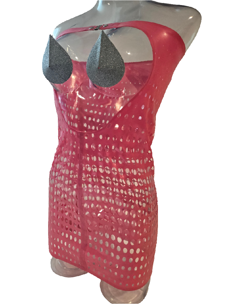 Latex Open Net Dress