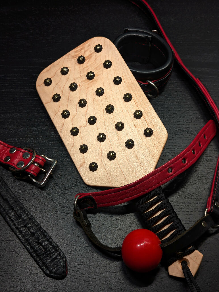 Studded Maple Spanking Paddle