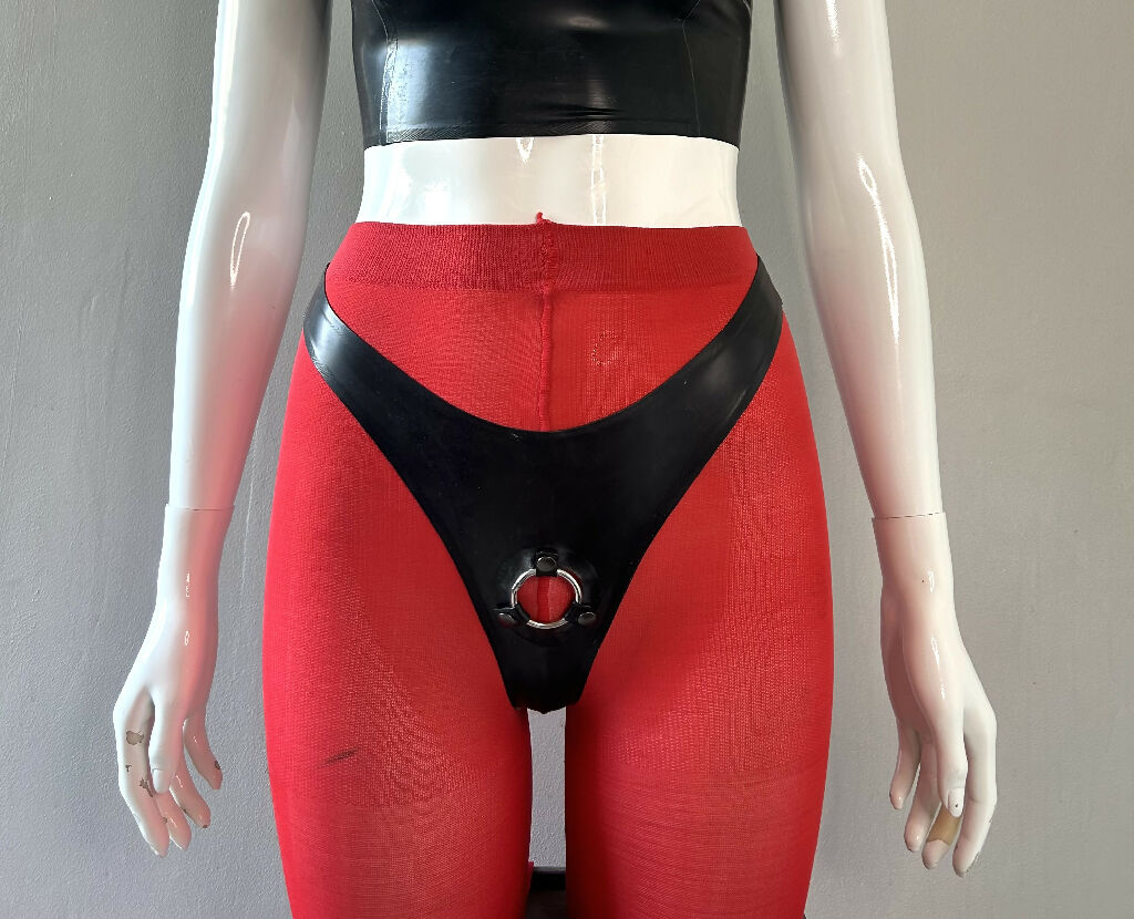 Latex O-ring Latex Strap-on Thong, Custom Made