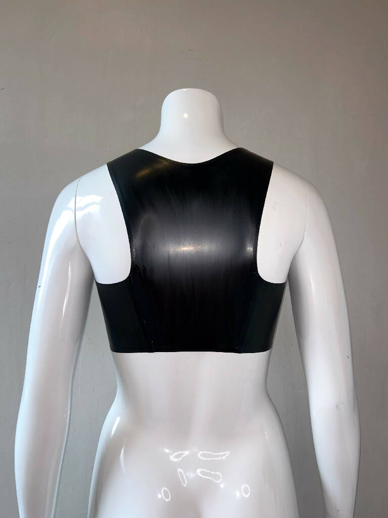 Latex Deep Neck Crop Top | Custom Made.