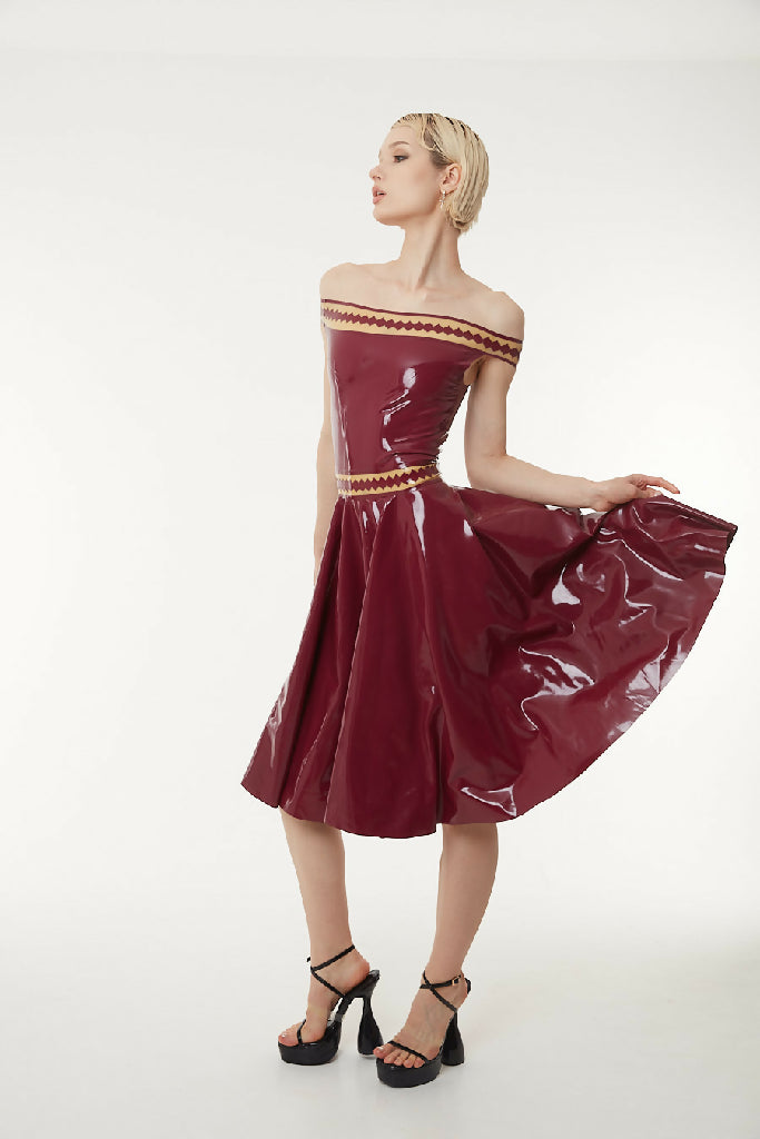 Amentium Without Warning Latex Bardot Dress Side 2