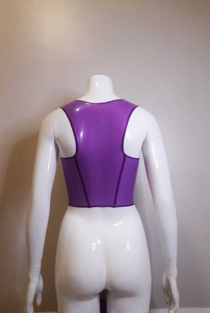 Latex Corset Style Popper Front Top, Custom Made