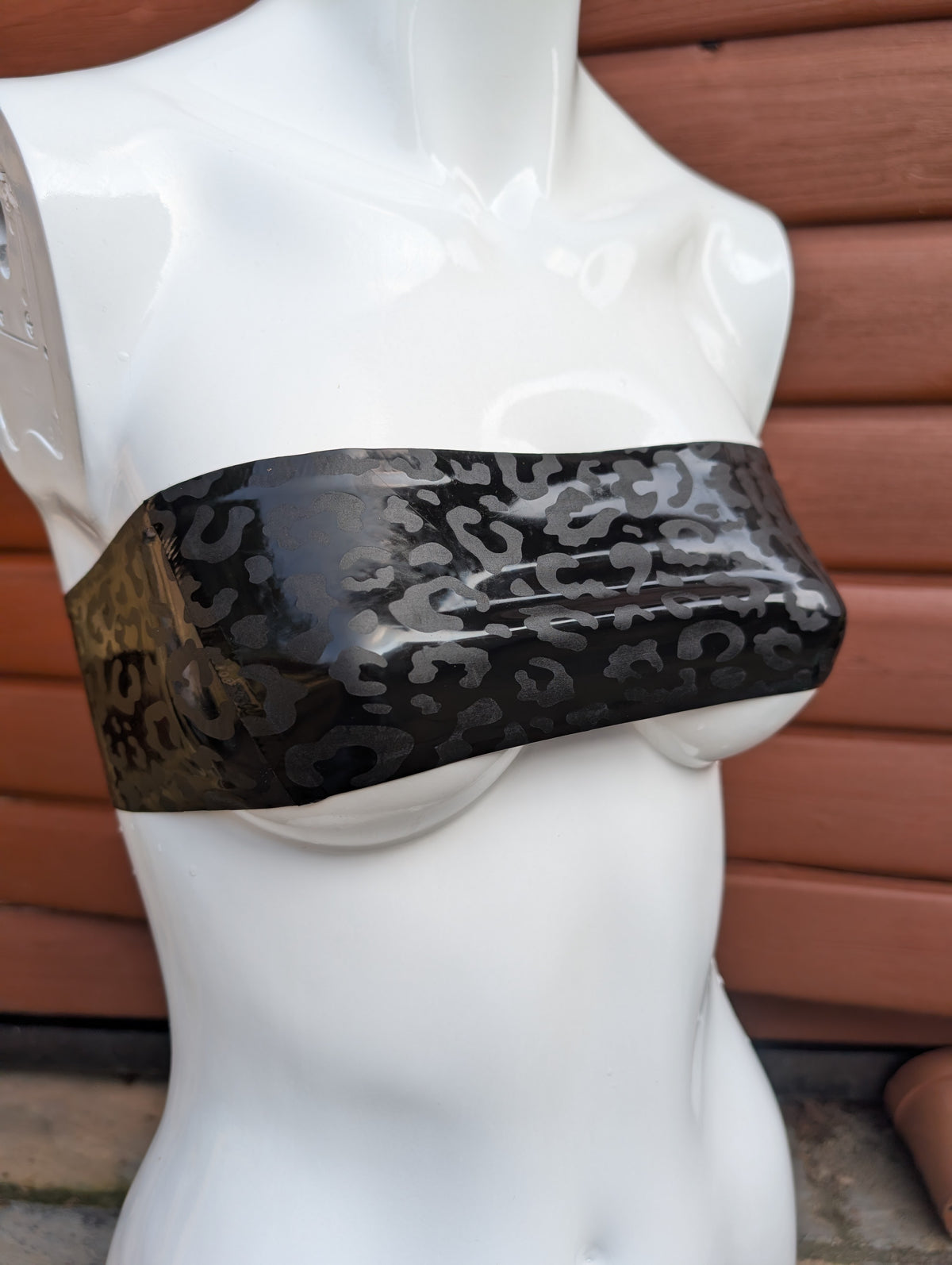 Leopard Latex Underboob Bandeau Bra