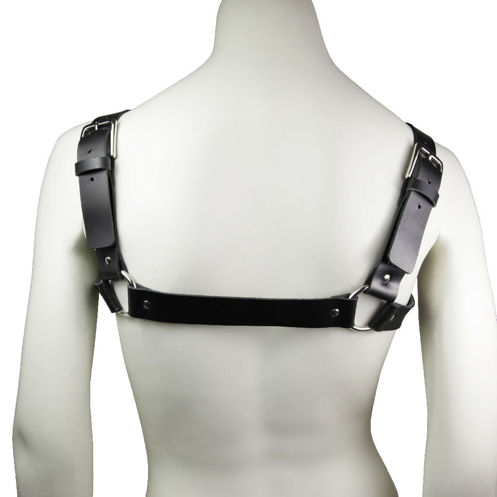 Leather Chest Harness Black 3CM