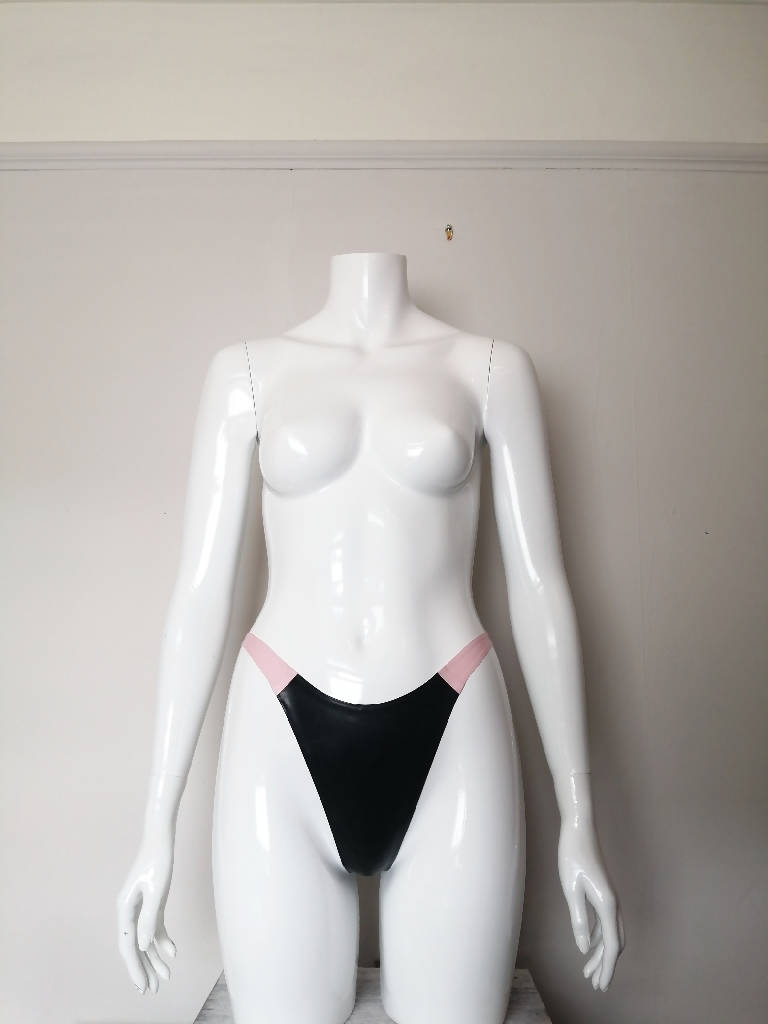 Latex Two Tone Thong, Custom Made