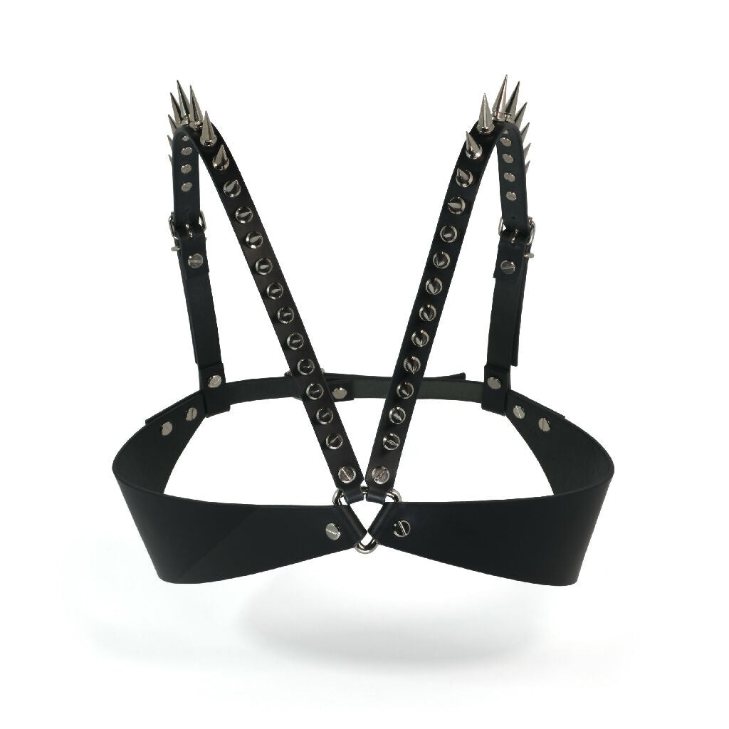 Spiked Leather Bra Harness