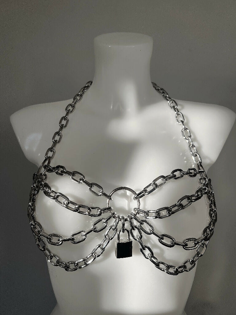 Padlock chain Houdini bra harness