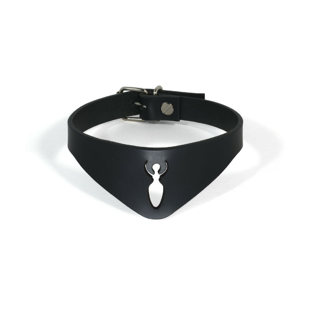 Leather Choker Lasercut - Spiral Goddess
