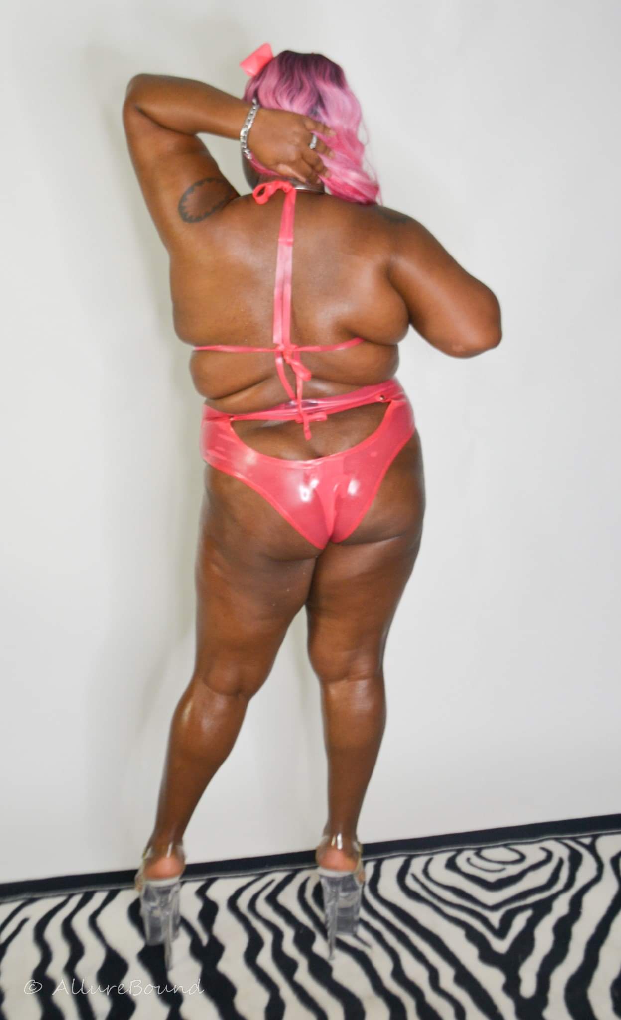 Peek-a-Boo High Waist Latex Pantie