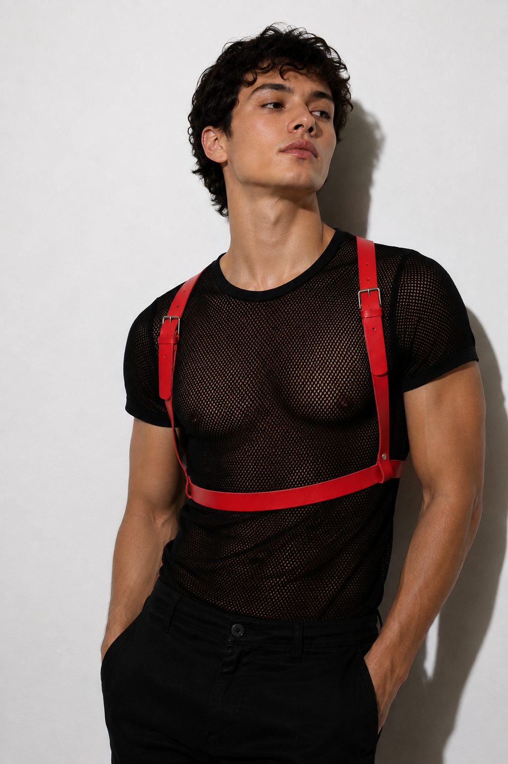 Leather Harness Red