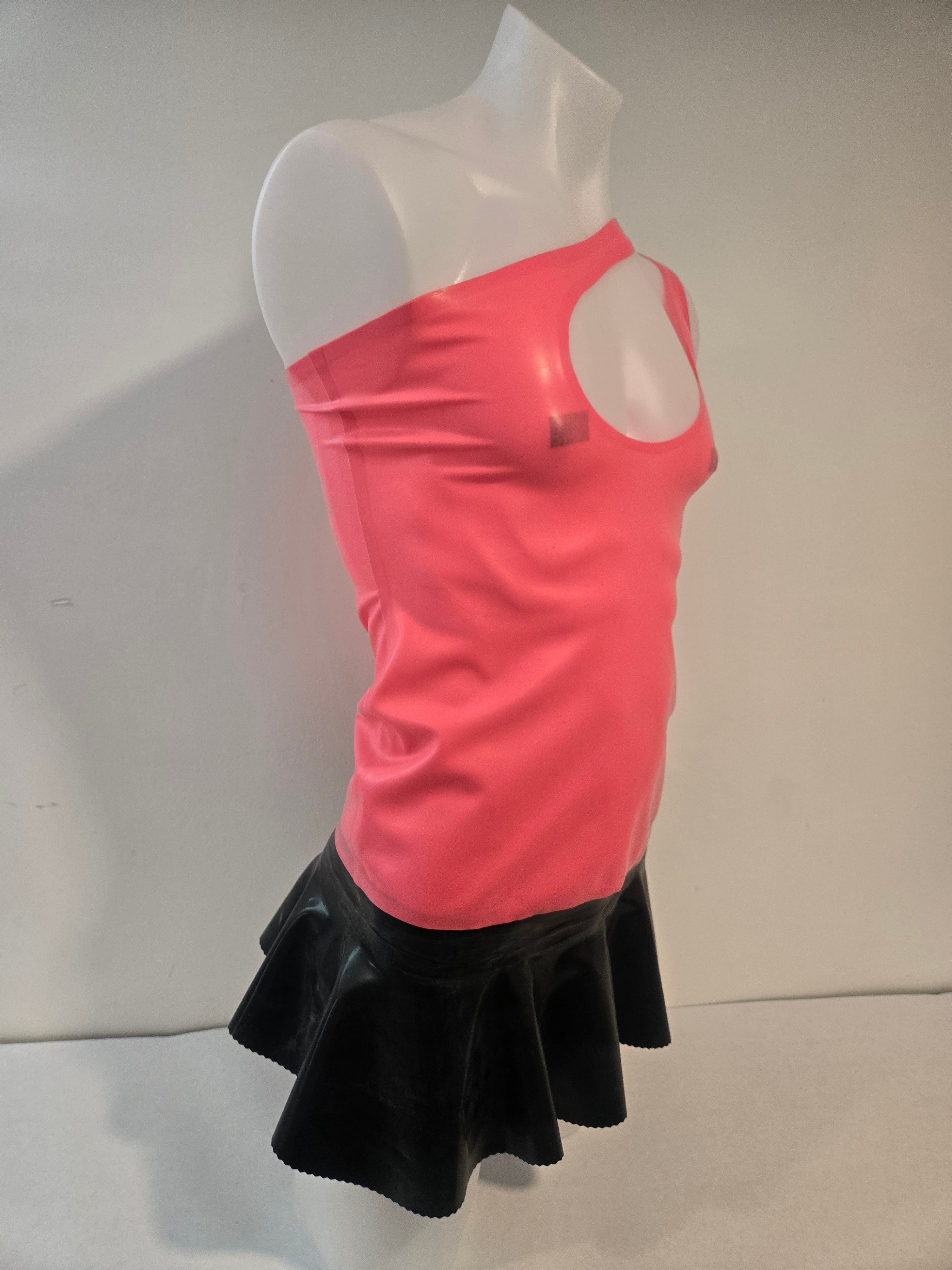 Open Shoulder Latex Top