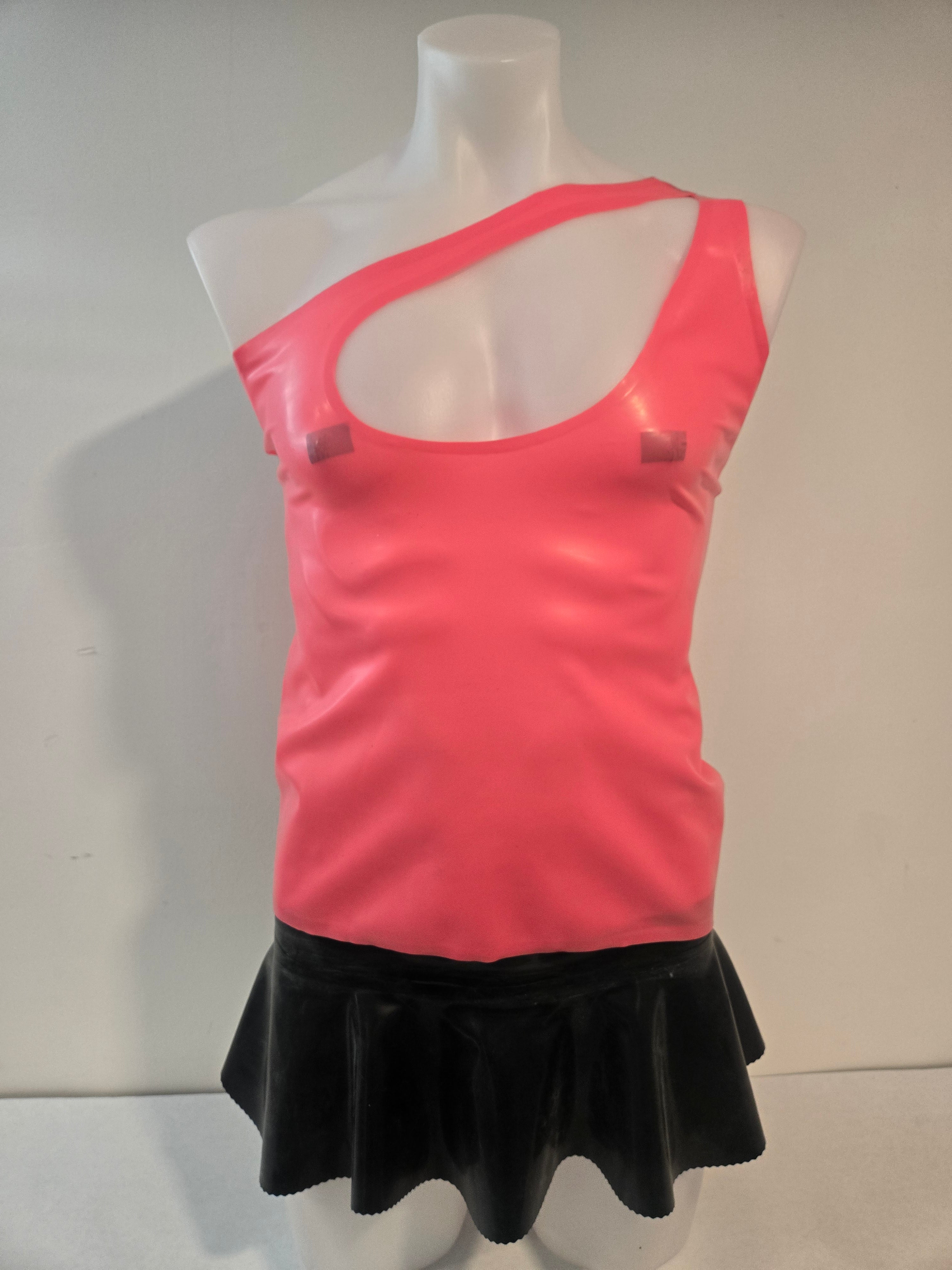 Open Shoulder Latex Top