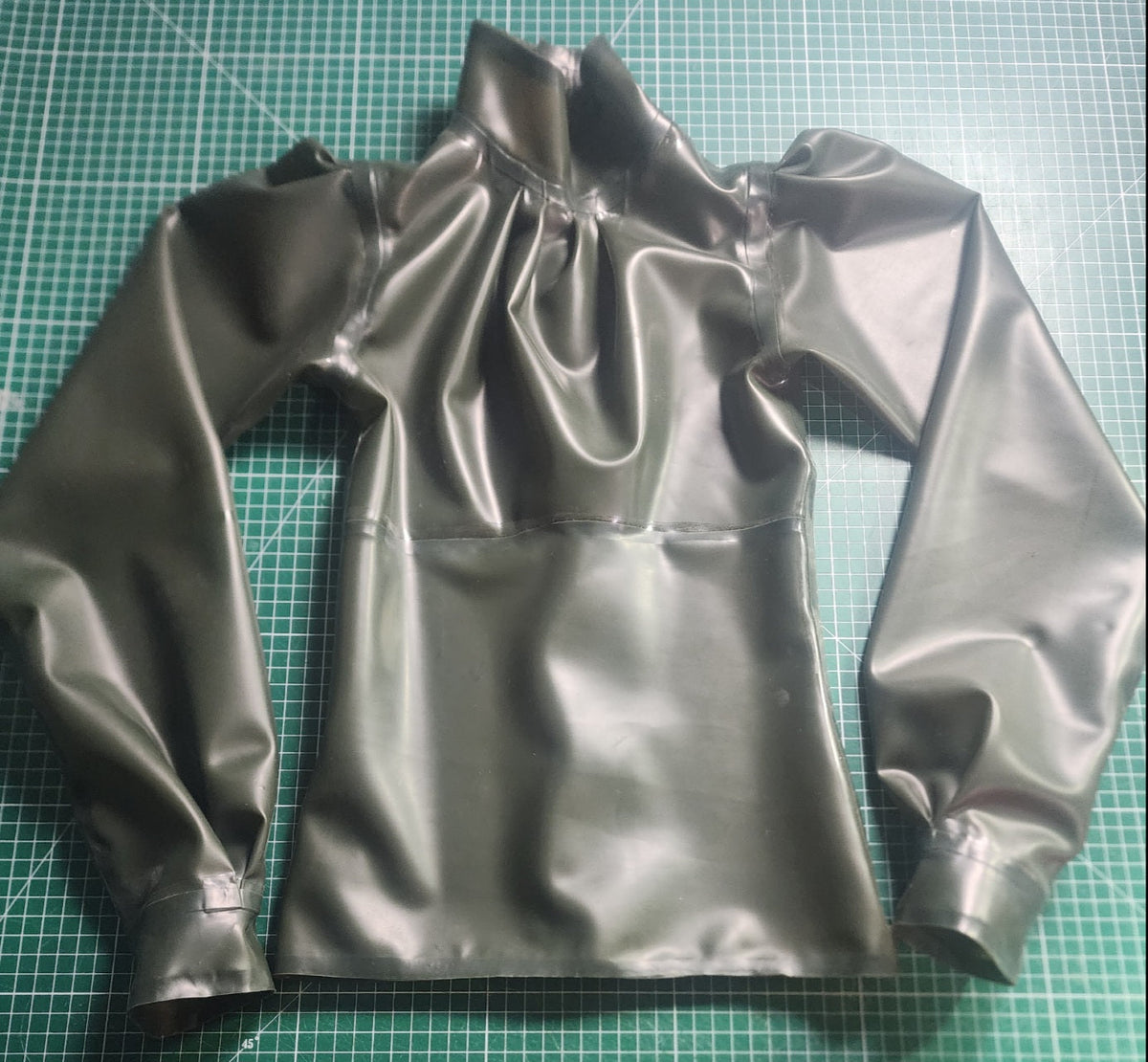 Pleated Latex Blouse