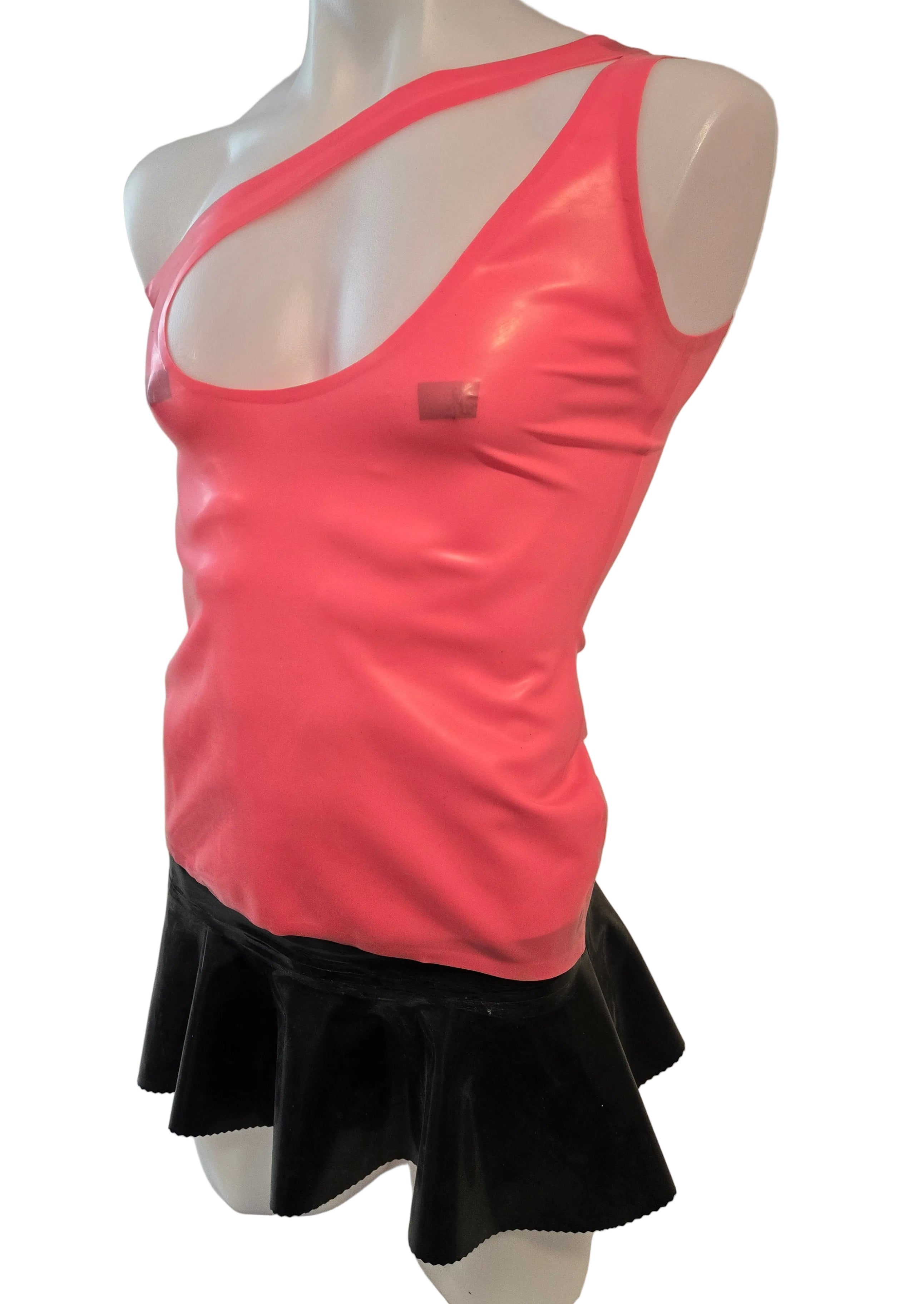 Open Shoulder Latex Top