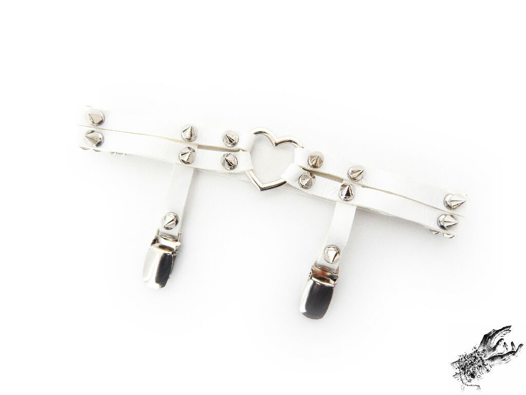 White Heart Ring Thigh Garter