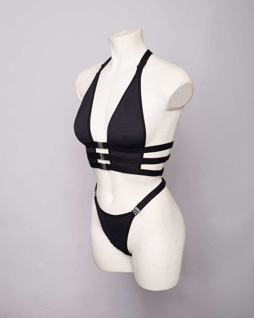Strappy Black Bralette - DAPHNE