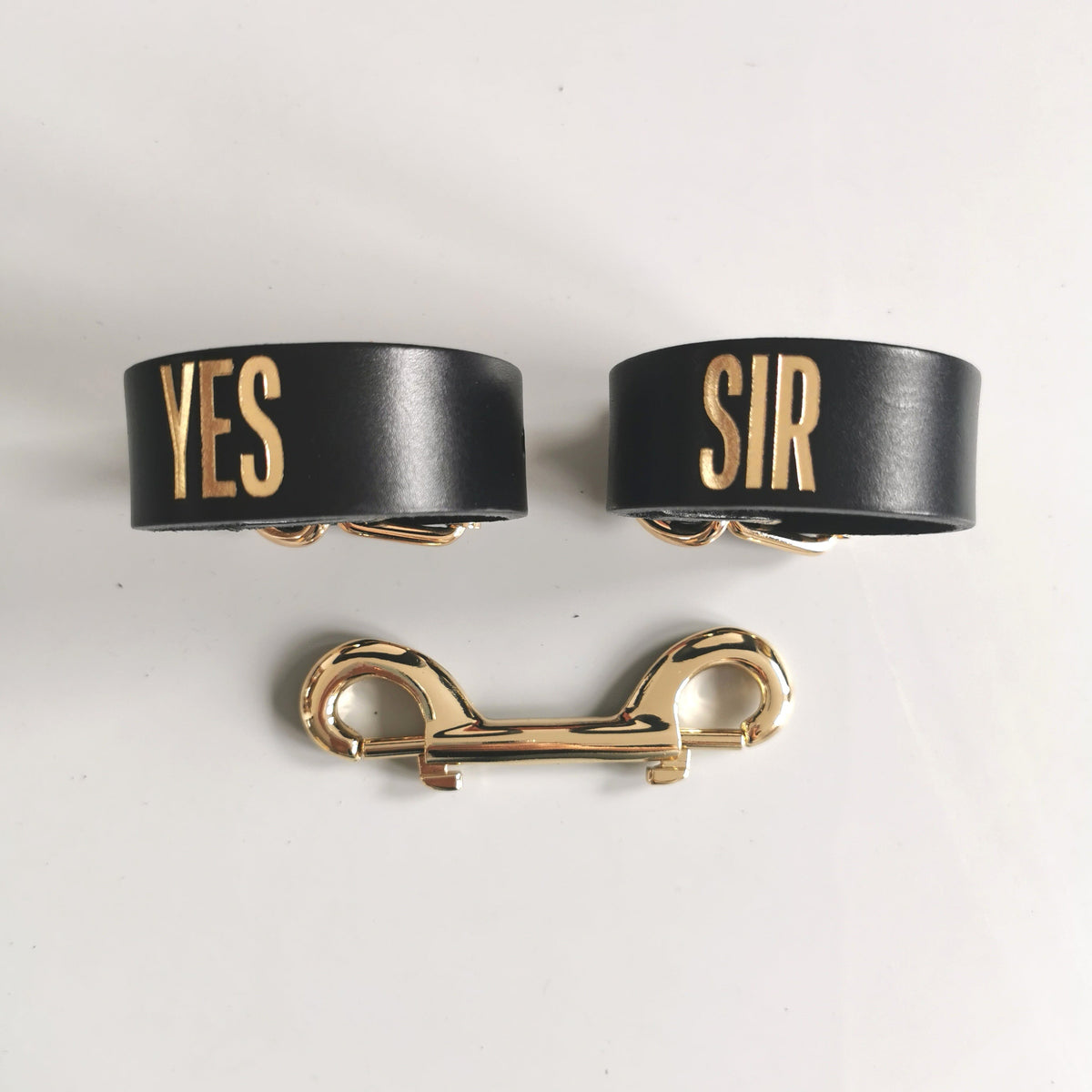 Leather Handcuffs "Yes Sir"