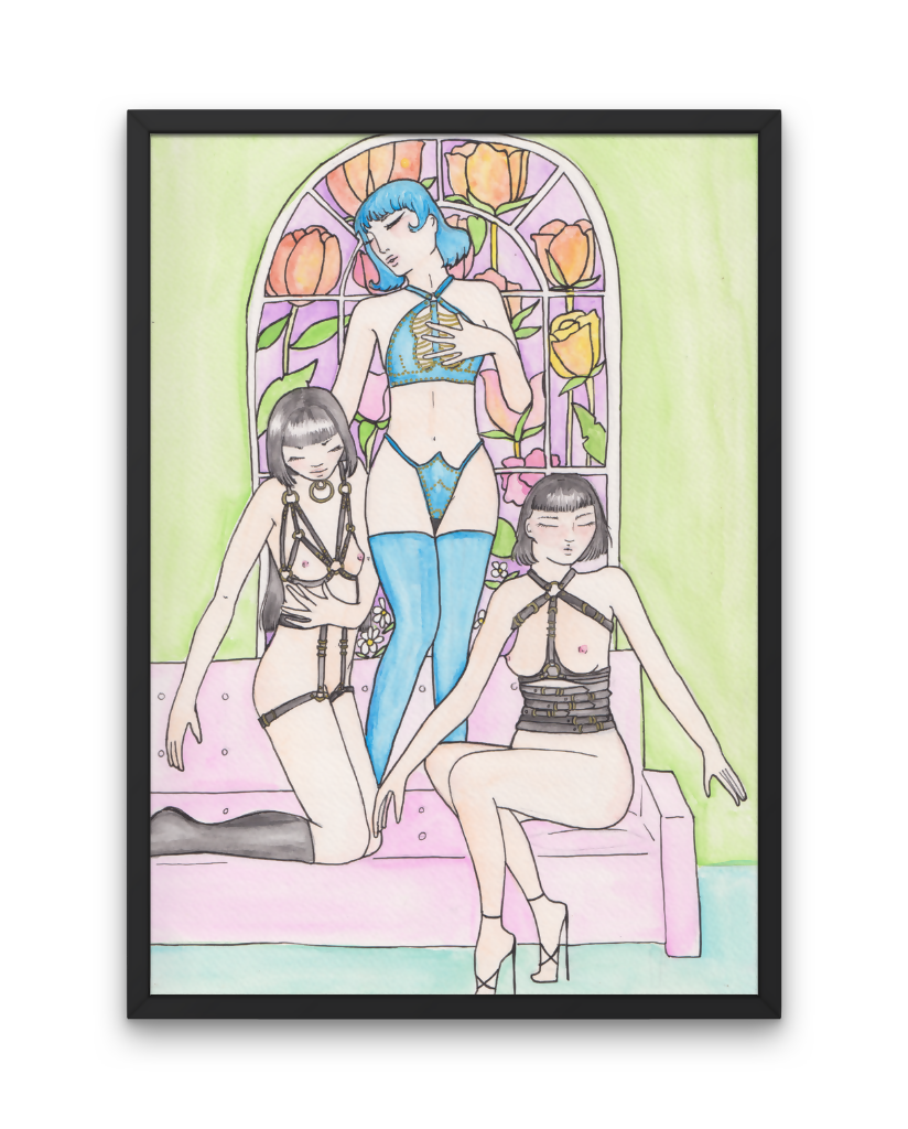 Girls in Harnesses #2 Watercolour Painting